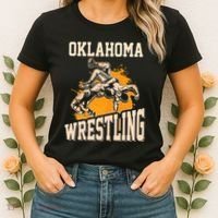 Oklahoma Wrestling Dad Mom Gift For Wrestler Son Women's T-Shirt thumb 2