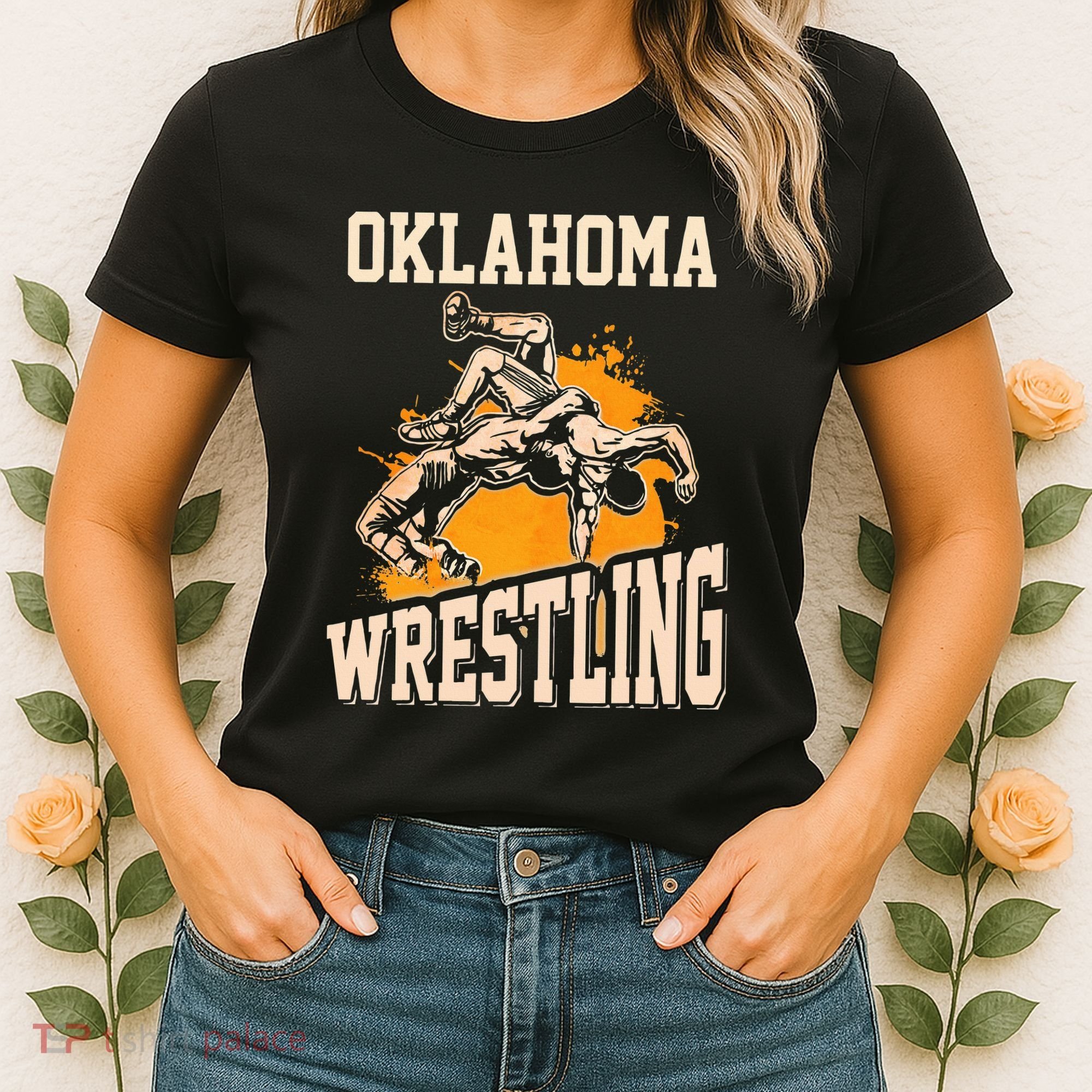 Oklahoma Wrestling Dad Mom Gift For Wrestler Son Women's T-Shirt