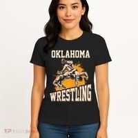 Oklahoma Wrestling Dad Mom Gift For Wrestler Son Women's T-Shirt thumb 4