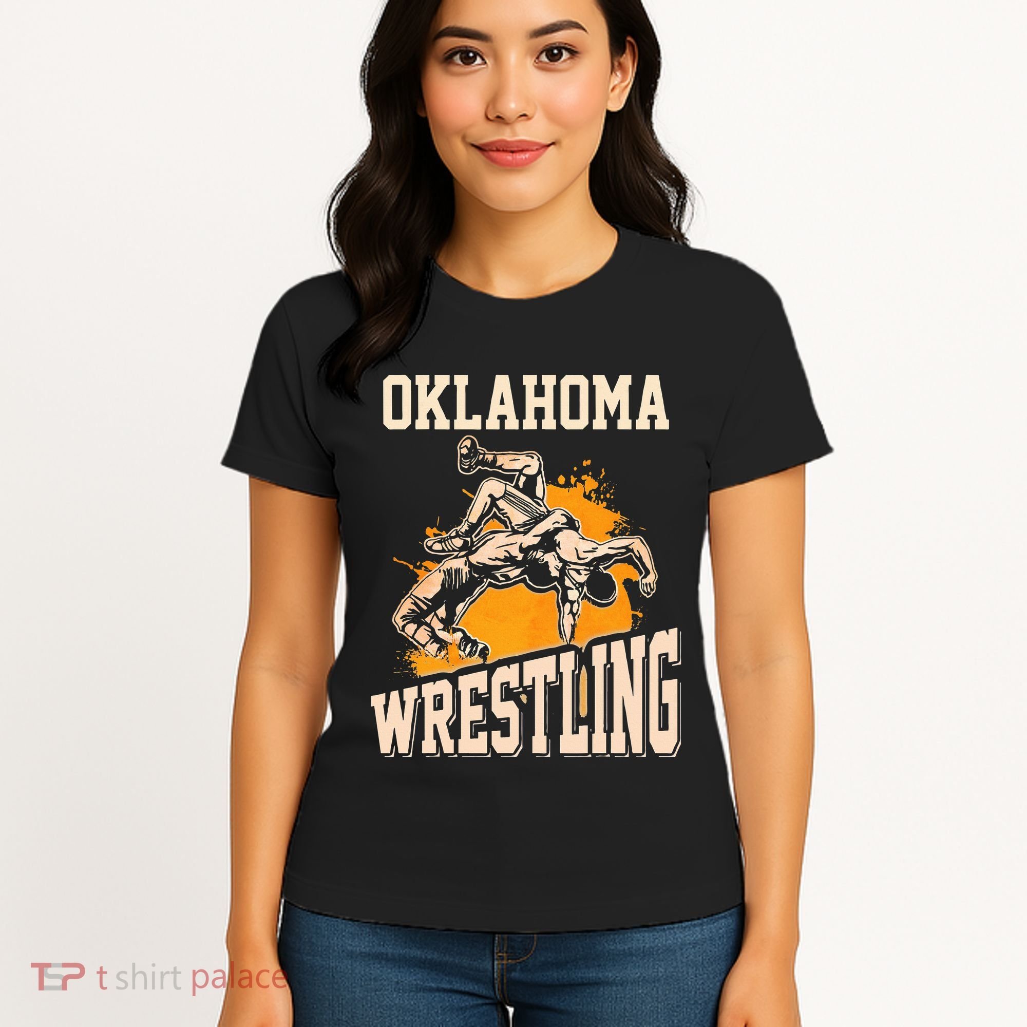 Oklahoma Wrestling Dad Mom Gift For Wrestler Son Women's T-Shirt