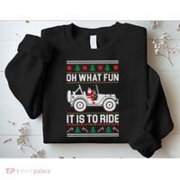 Oh What Fun 4x4 Offroad Suv Ugly Christmas Sweater Sweatshirt thumb 2