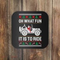 Oh What Fun 4x4 Offroad Suv Ugly Christmas Sweater Coaster thumb 0