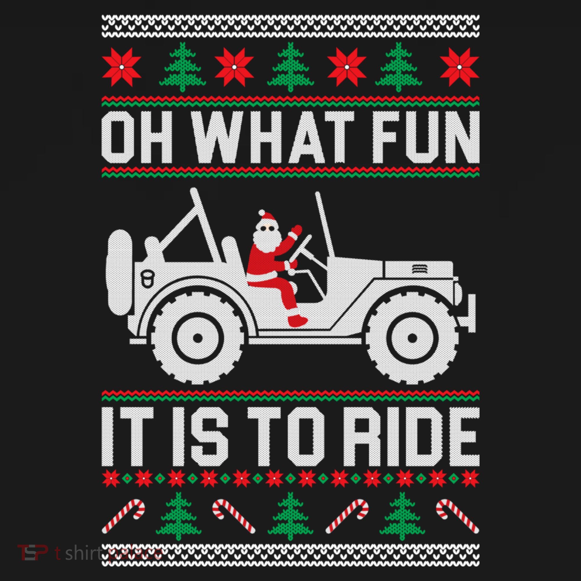 Oh What Fun 4x4 Offroad Suv Ugly Christmas Sweater Women's Tank Top