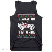 Oh What Fun 4x4 Offroad Suv Ugly Christmas Sweater Tank Top thumb 0
