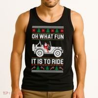 Oh What Fun 4x4 Offroad Suv Ugly Christmas Sweater Tank Top thumb 3