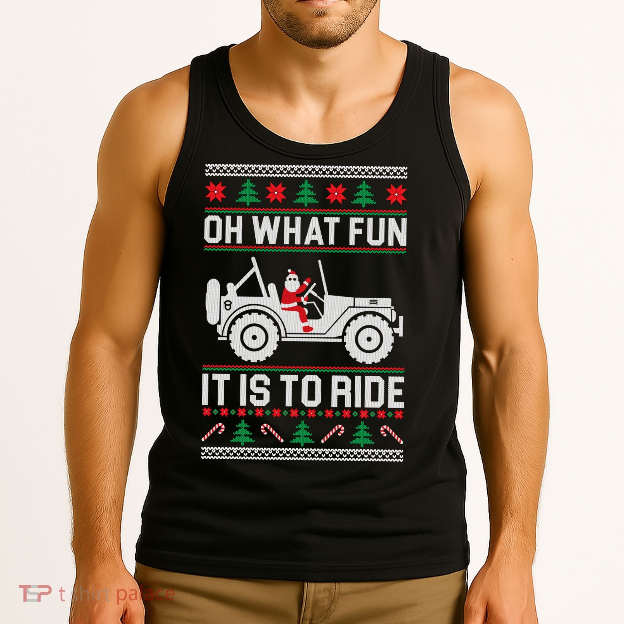 Oh What Fun 4x4 Offroad Suv Ugly Christmas Sweater Tank Top