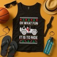 Oh What Fun 4x4 Offroad Suv Ugly Christmas Sweater Tank Top thumb 4