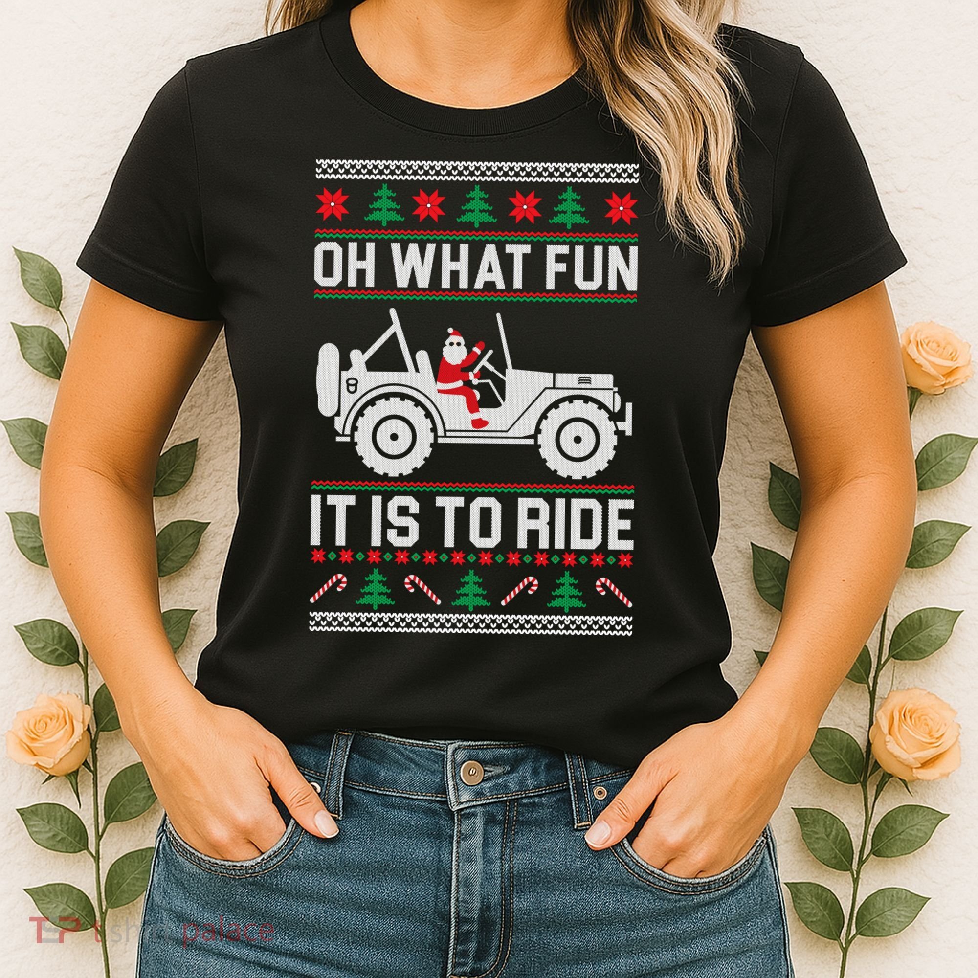 Oh What Fun 4x4 Offroad Suv Ugly Christmas Sweater Women's T-Shirt