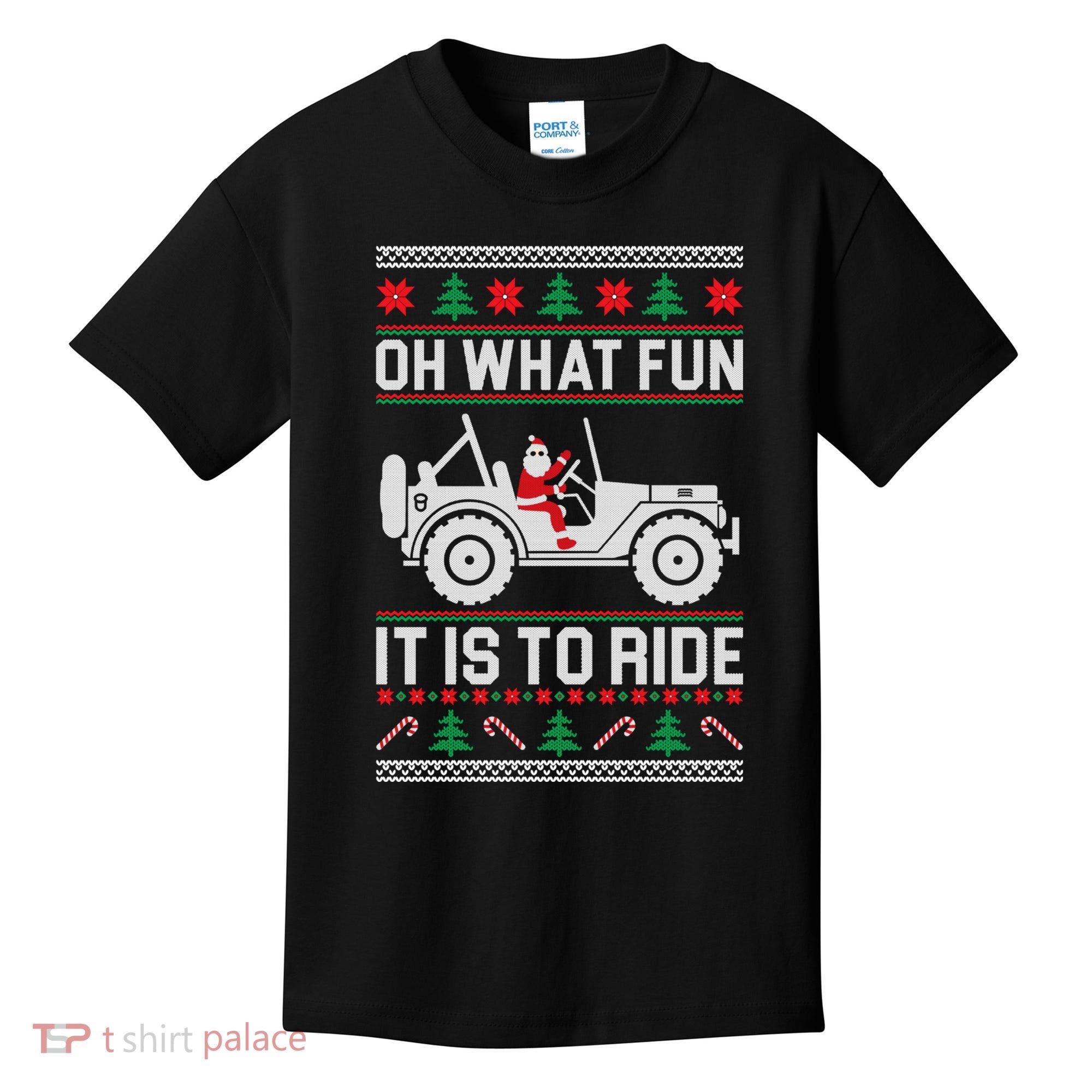 Oh What Fun 4x4 Offroad Suv Ugly Christmas Sweater Kids T-Shirt