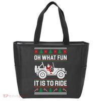 Oh What Fun 4x4 Offroad Suv Ugly Christmas Sweater Tote Bag thumb 0