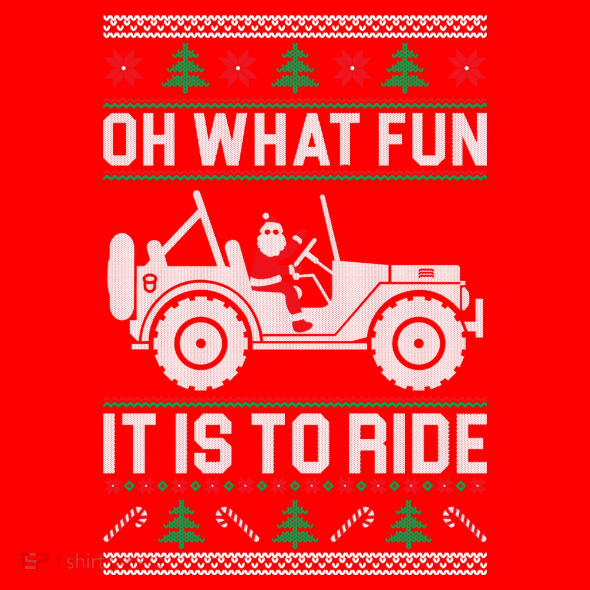 Oh What Fun 4x4 Offroad Suv Ugly Christmas Sweater Santa Hat