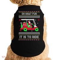 Oh What Fun It Is To Ride Golf Christmas Doggie Tank thumb 0