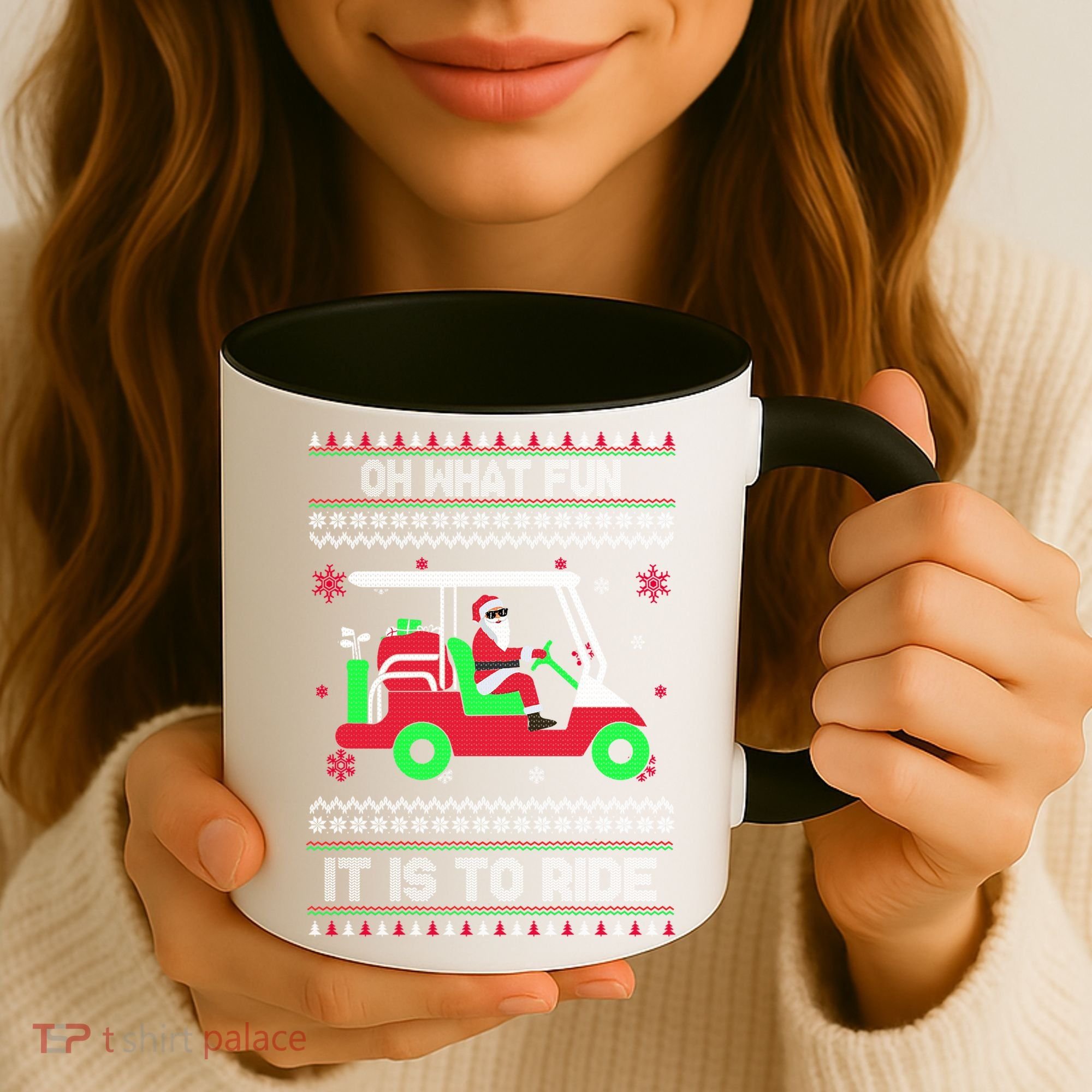 Oh What Fun It Is To Ride Golf Christmas Coffee Mug