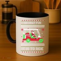 Oh What Fun It Is To Ride Golf Christmas Coffee Mug thumb 4