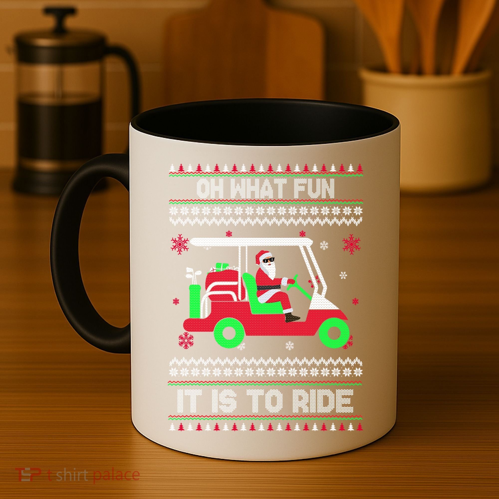 Oh What Fun It Is To Ride Golf Christmas Coffee Mug