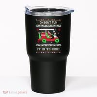 Oh What Fun It Is To Ride Golf Christmas Tumbler thumb 0