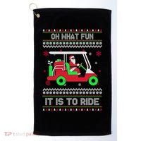 Oh What Fun It Is To Ride Golf Christmas Golf Towel thumb 0
