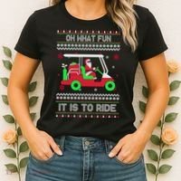 Oh What Fun It Is To Ride Golf Christmas Women's T-Shirt thumb 2