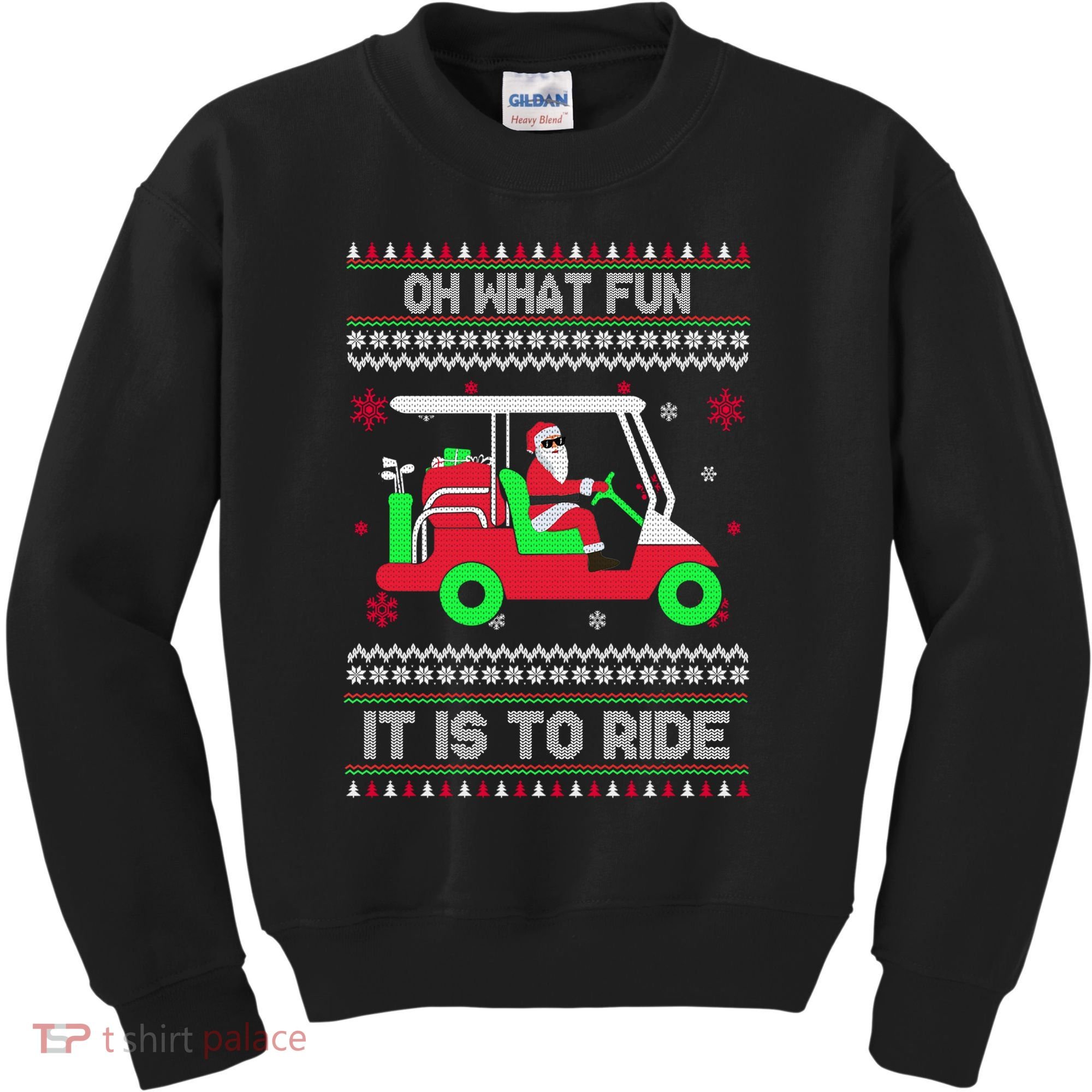 Oh What Fun It Is To Ride Golf Christmas Kids Sweatshirt