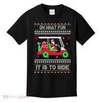 Oh What Fun It Is To Ride Golf Christmas Kids T-Shirt thumb 0