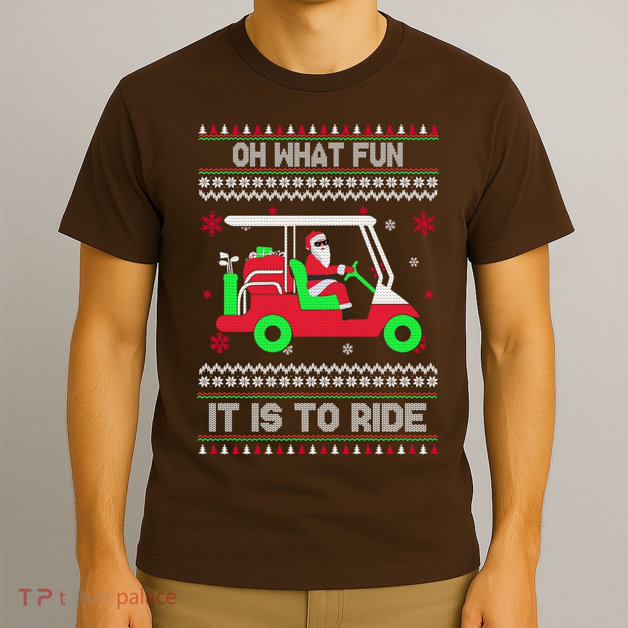 Oh What Fun It Is To Ride Golf Christmas T-Shirt