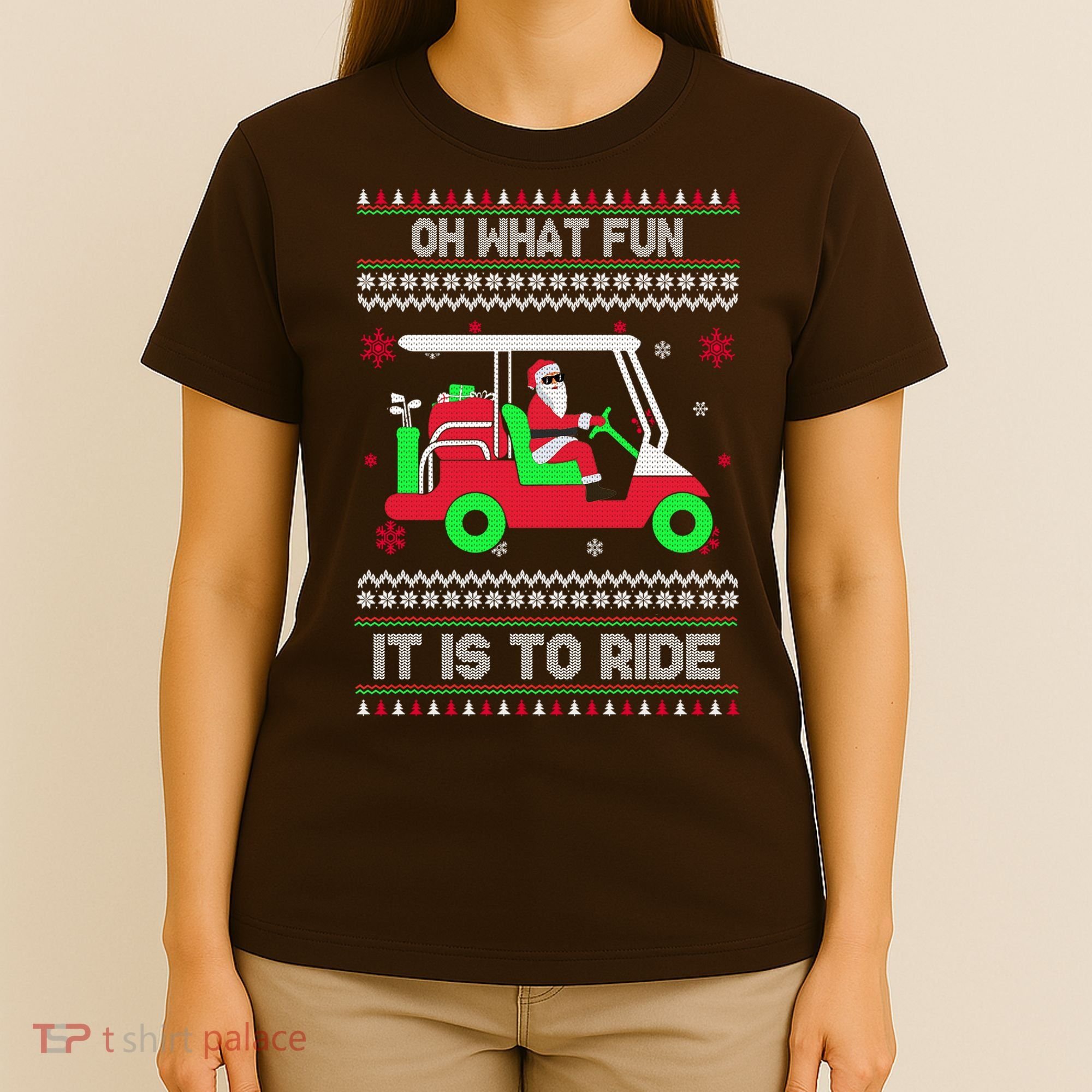 Oh What Fun It Is To Ride Golf Christmas T-Shirt