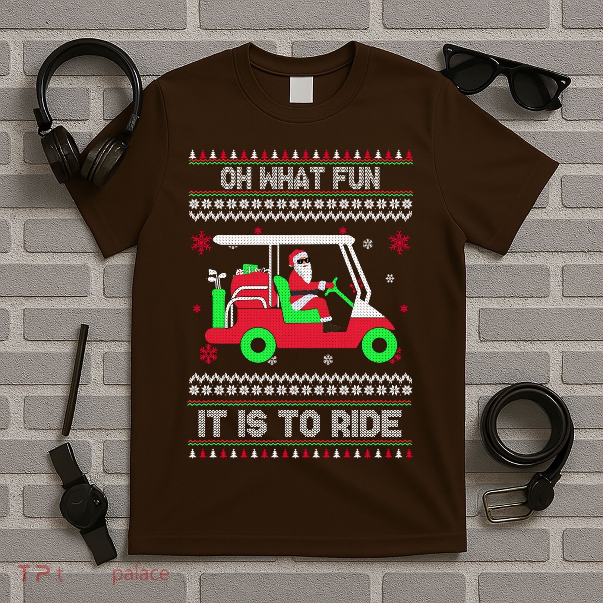 Oh What Fun It Is To Ride Golf Christmas T-Shirt