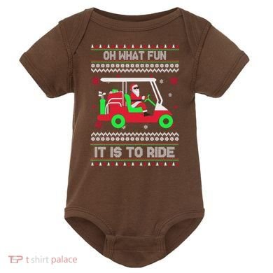 Oh What Fun It Is To Ride Golf Christmas Baby Bodysuit