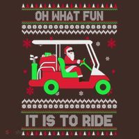 Oh What Fun It Is To Ride Golf Christmas Kids Hoodie thumb 2