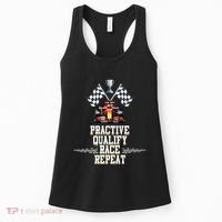 Open Wheel Formula Racing Car Practice Qualify Race Repeat Women's Tank Top thumb 0