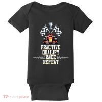Open Wheel Formula Racing Car Practice Qualify Race Repeat Baby Bodysuit thumb 0
