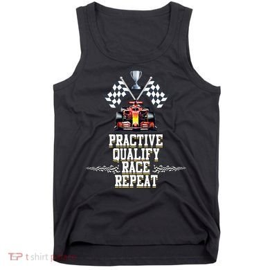 Open Wheel Formula Racing Car Practice Qualify Race Repeat Tank Top