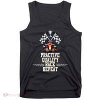 Open Wheel Formula Racing Car Practice Qualify Race Repeat Tank Top thumb 0