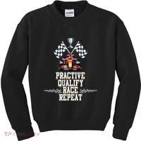 Open Wheel Formula Racing Car Practice Qualify Race Repeat Kids Sweatshirt thumb 0