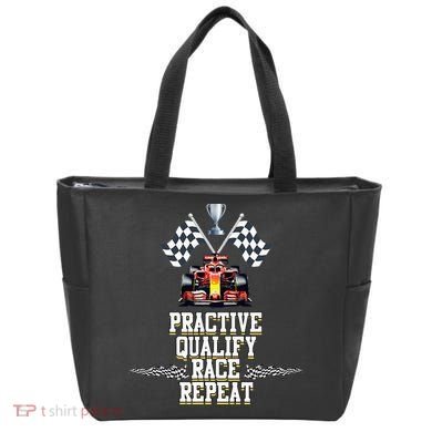 Open Wheel Formula Racing Car Practice Qualify Race Repeat Tote Bag
