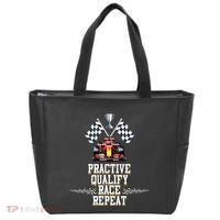 Open Wheel Formula Racing Car Practice Qualify Race Repeat Tote Bag thumb 0