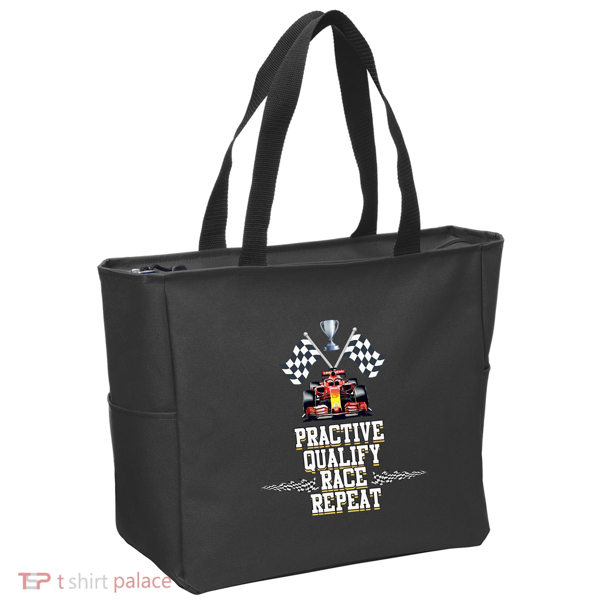 Open Wheel Formula Racing Car Practice Qualify Race Repeat Tote Bag