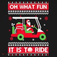 Oh What Fun It Is To Ride Golf Cart Christmas Golfing Golfer Women's Hoodie thumb 2