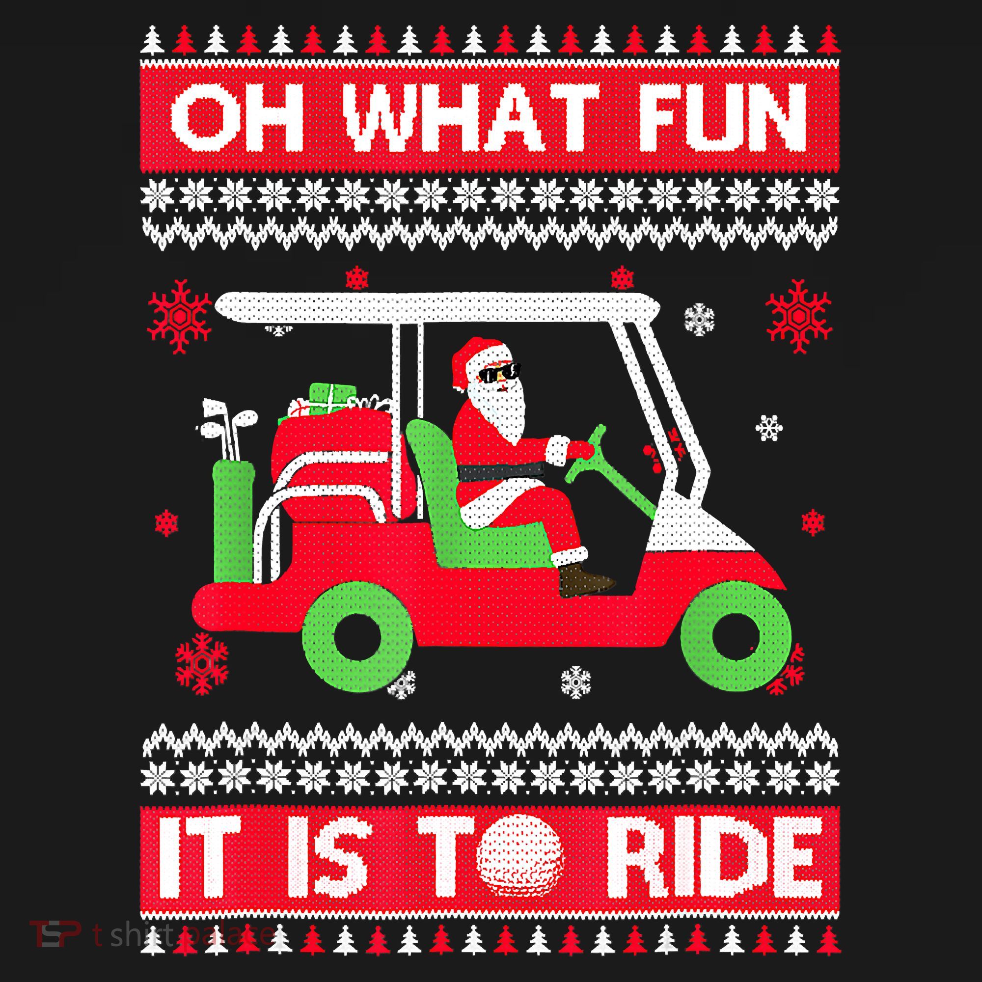 Oh What Fun It Is To Ride Golf Cart Christmas Golfing Golfer Women's Hoodie