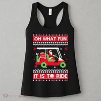 Oh What Fun It Is To Ride Golf Cart Christmas Golfing Golfer Women's Tank Top thumb 3