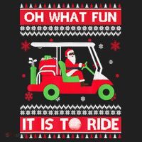 Oh What Fun It Is To Ride Golf Cart Christmas Golfing Golfer Hat thumb 2