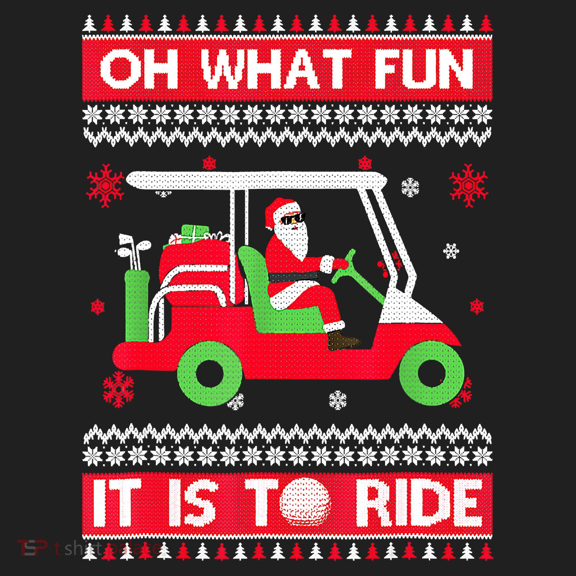 Oh What Fun It Is To Ride Golf Cart Christmas Golfing Golfer Hat
