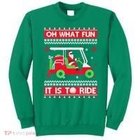 Oh What Fun It Is To Ride Golf Cart Christmas Golfing Golfer Sweatshirt thumb 0