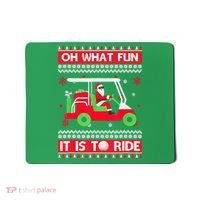 Oh What Fun It Is To Ride Golf Cart Christmas Golfing Golfer Mousepad thumb 0