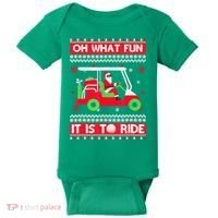 Oh What Fun It Is To Ride Golf Cart Christmas Golfing Golfer Baby Bodysuit thumb 0