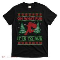Oh What Fun It Is To Run Christmas Running Santa Run T-Shirt thumb 0