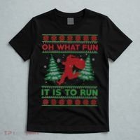 Oh What Fun It Is To Run Christmas Running Santa Run T-Shirt thumb 5