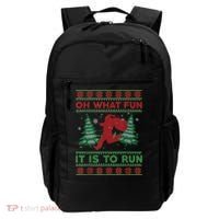 Oh What Fun It Is To Run Christmas Running Santa Run Backpack thumb 0
