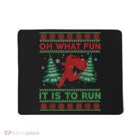 Oh What Fun It Is To Run Christmas Running Santa Run Mousepad thumb 0