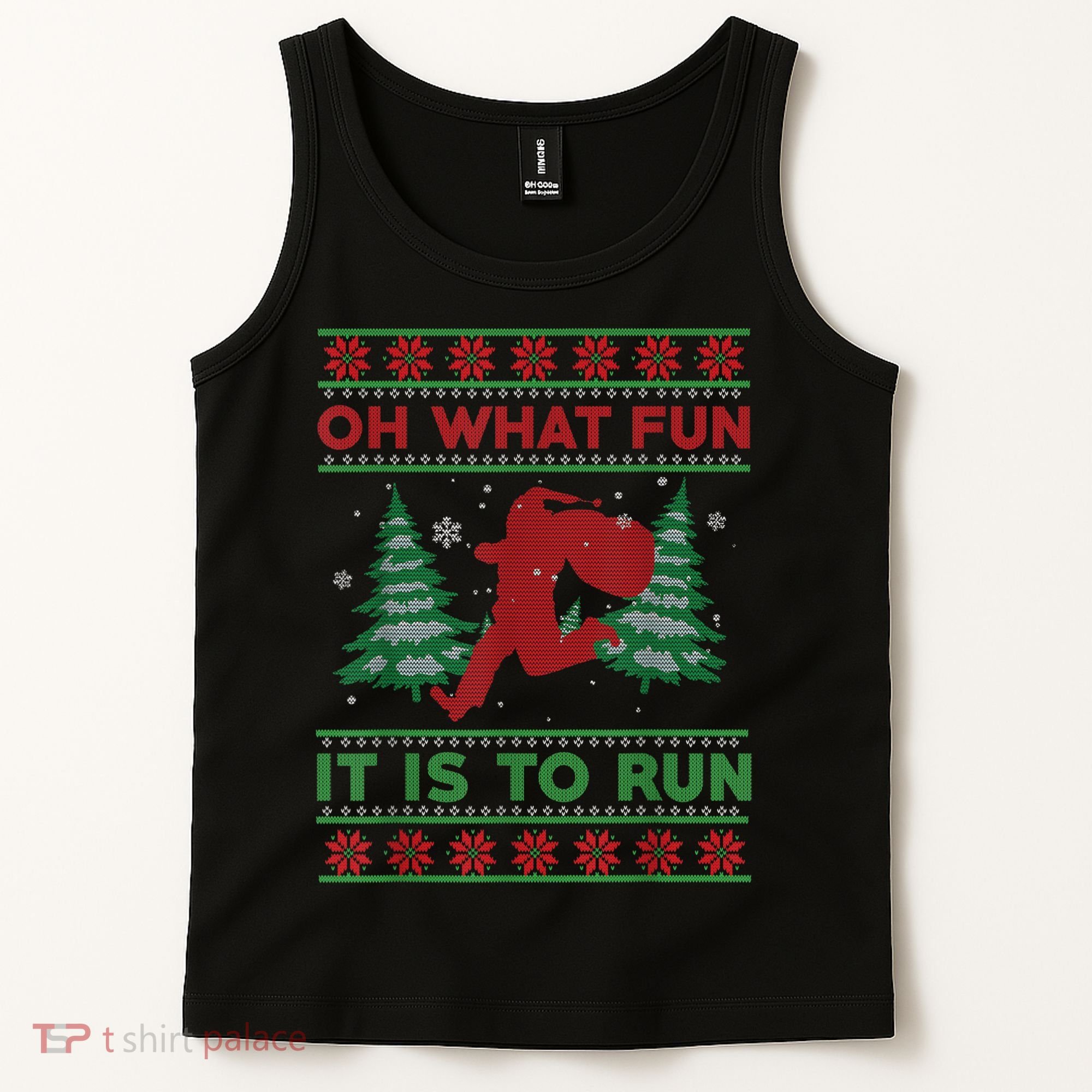 Oh What Fun It Is To Run Christmas Running Santa Run Tank Top